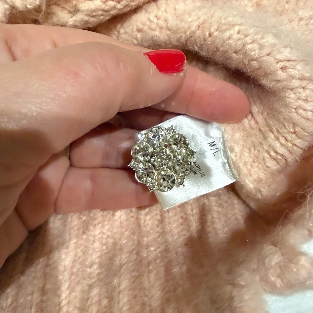 See and be seen Beautiful Wool Acryloc Rhinestone Button-Up Cardigan - Picture 12 of 13